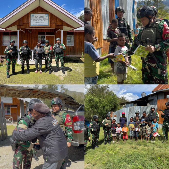 Satgas Yonif 511/DY Melaksanakan Anjangsana ke kantor Lembaga Masyarakat Adat (LMA) Bertempat Di Jalan Yogobak, Distrik Tiom, Kab. Lanny Jaya, Prov. Papua. Jum'at (29/08/2025)